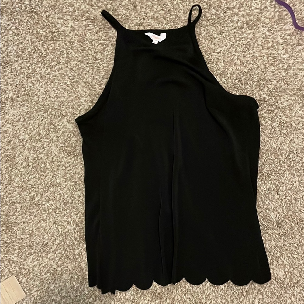 Candie's Black Scalloped Tank Top